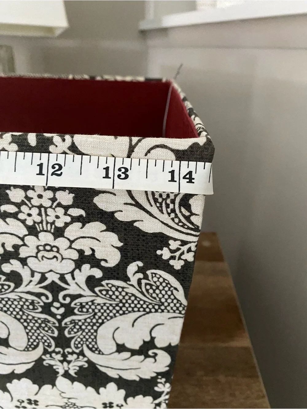 2 Decorative Dark Olive and Cream Fabric Storage Bin